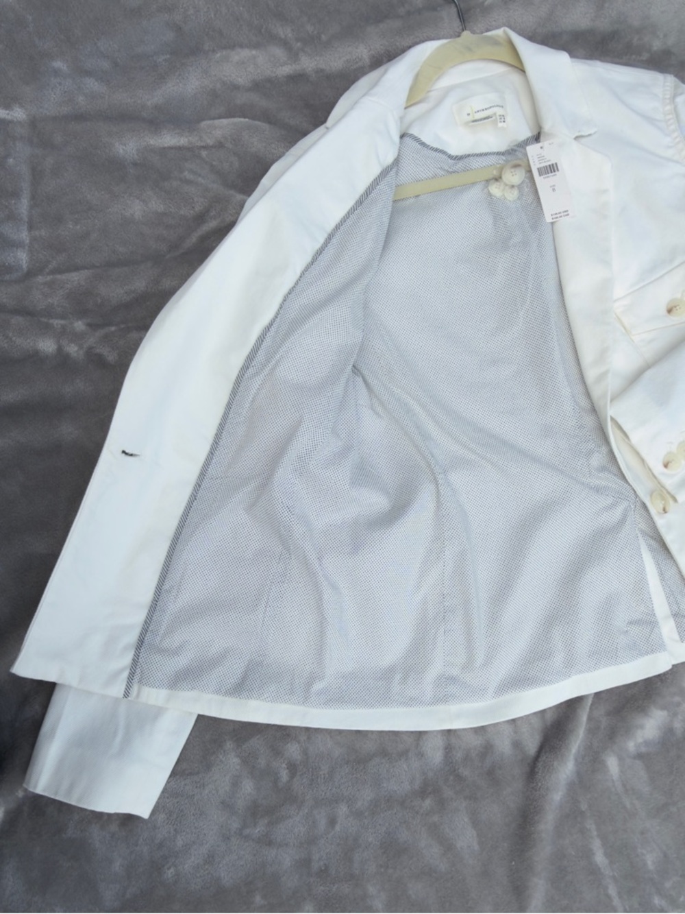 Anthropologie White Cotton Blazer Jacket - Picture 5 of 14